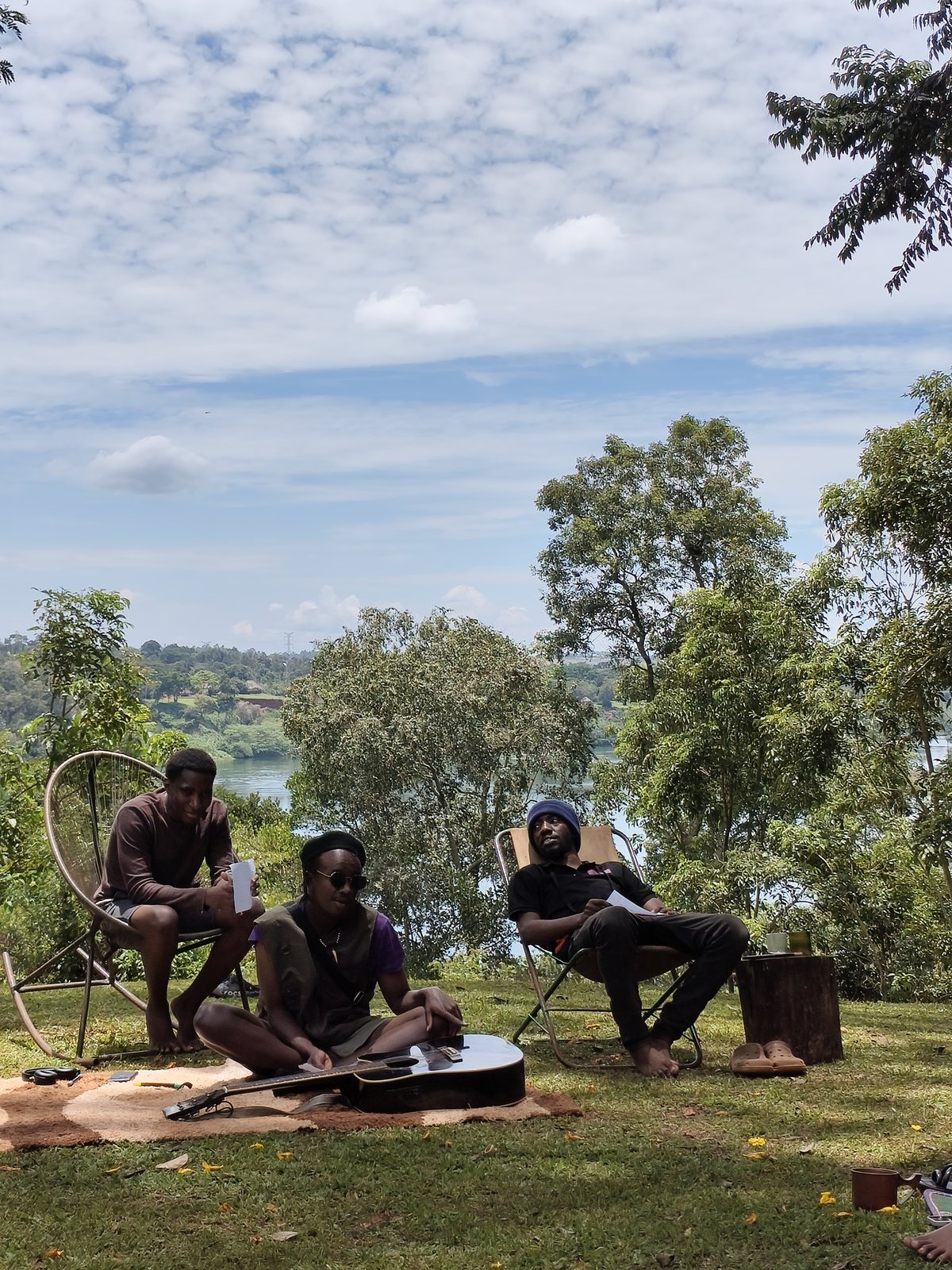 Between sessions by the river at Jinja Jungle