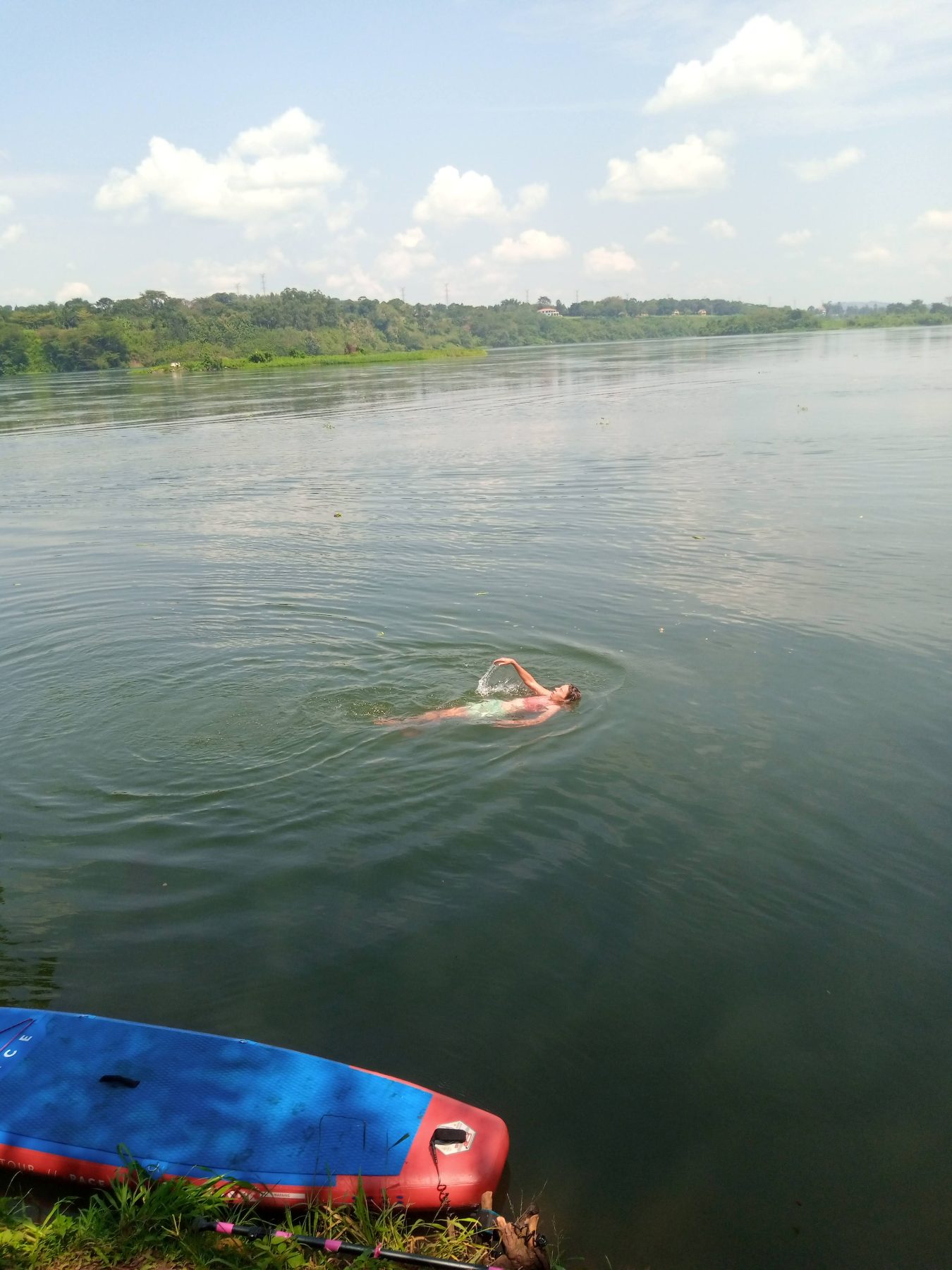Swimming and paddling on the Nile
